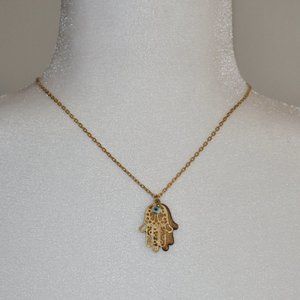 8/$20 Hamsa Hand ~ Evil Eye Gold Necklace